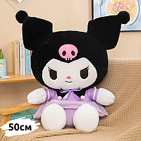 Куроми мягкая игрушка 50 см Черная плюшевая подушка-игрушка Kuromi от Sanrio Hello Kitty для девочки