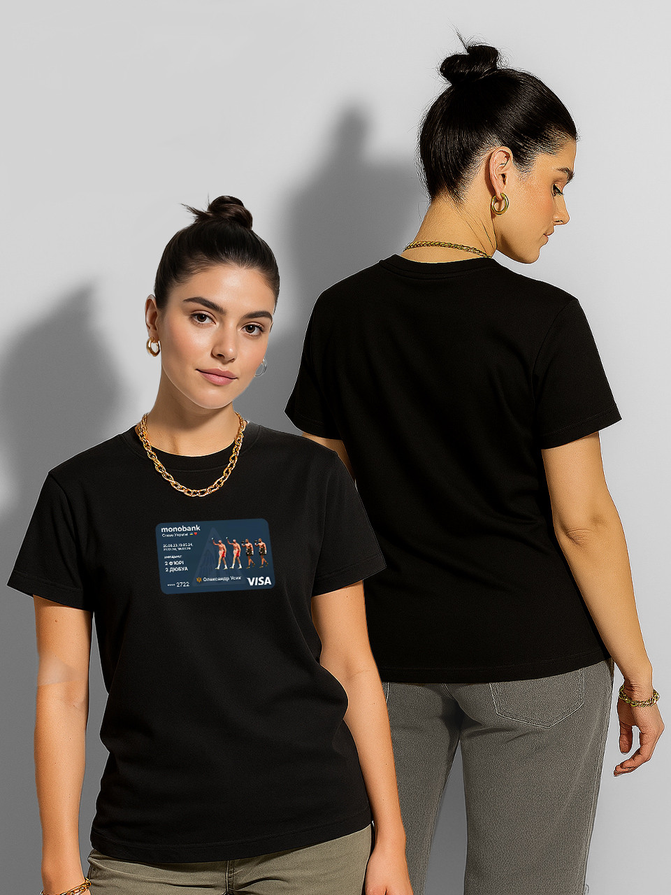 Футболка жіноча Олександр Усік Mono Bank, футболка з принтом Меми