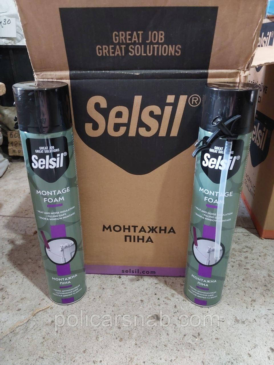 Піна поліуретанова монтажна професійна однокомпонентна  Selsil SELFOAM 750 мл/750 г ручна, фото 1