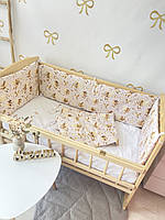 Бортики в кроватку, защита в кроватку на 4 стороны , детское постельное белье Angelok-child