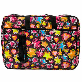 Сумка для художників А4 (35*27*7 см) Limbo тканинна з принтом ПА4-П1/40 Серця та зірочки