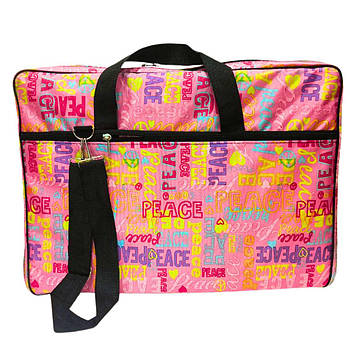 Сумка для художників А3 (55*40*7 см) Limbo Євро тканинна з принтом ПА3е-П3/05 написи Peace