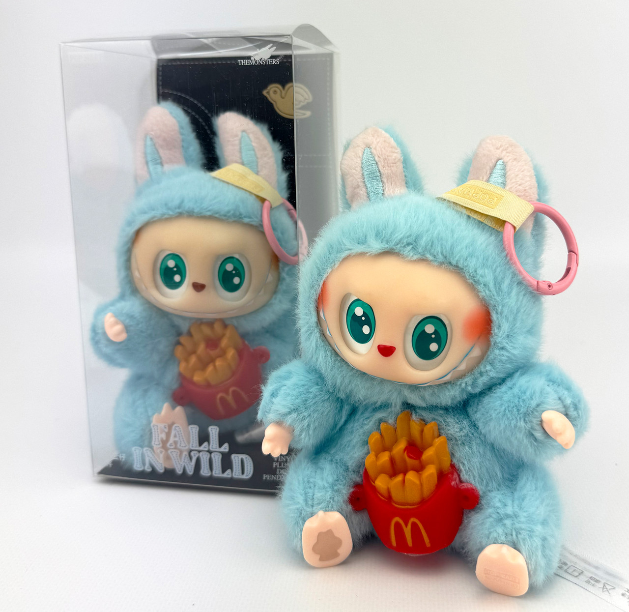 М'яка Іграшка Брелок Лабубу МакДональдз Блакитний 16 см – POP MART The Monsters Оригінал LABUBU McDonalds, фото 1
