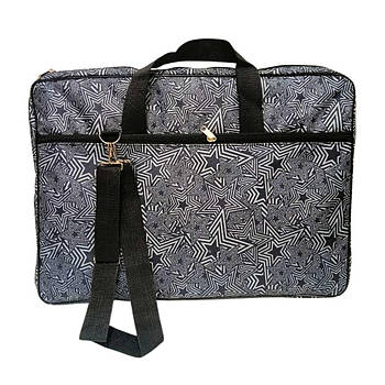 Сумка для художників А2 (75*55*7 см) Limbo Євро тканинна з принтом ПА2е-П2/51 Зірки ч/б