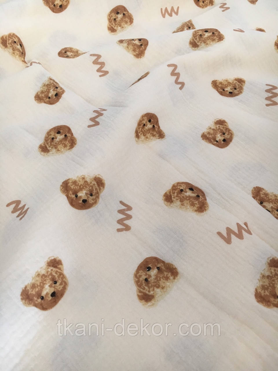 Муслін (жатка 1,6 м) мордашки ведмедів, фото 1