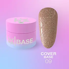 Камуфлююча база для нігтів LunaMoon Cover Base №9, 30 мл