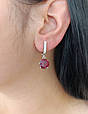 Срібні сережки з гранатом "Nano" СТ4500-грн, фото 5