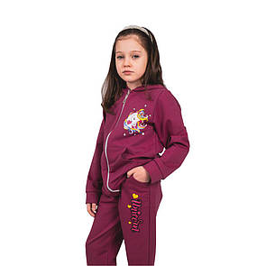 Костюм для дівчинки з принтом Єдиноріг на блискавці двунитка