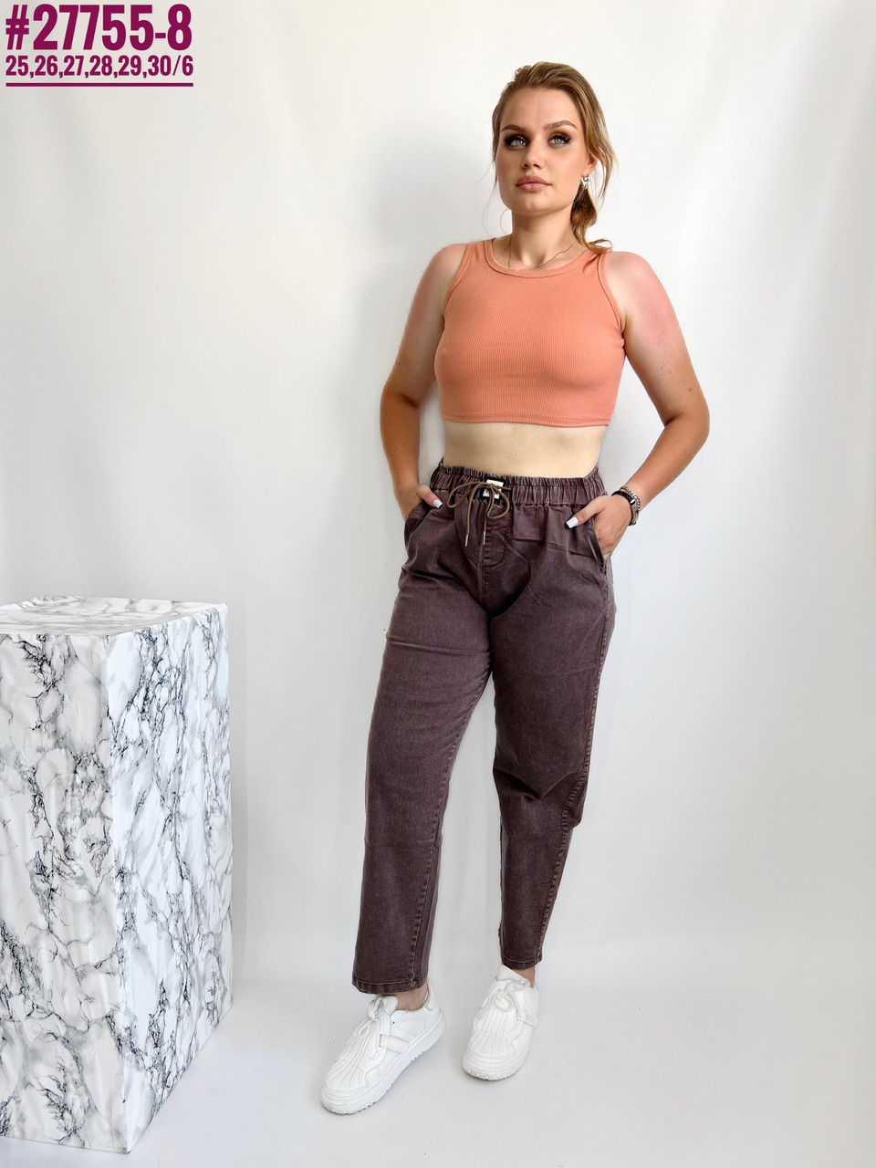 Жіночі штани у тонку смужку розмірний ряд 25,26,27,28,39,30