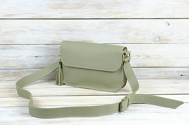 Жіноча сумка Берті з натуральної шкіри колір Фісташка