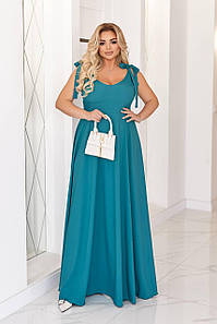 Сарафан на бретелях " Лондон " бірюзовий великого розміру батал Розміри: 50-52, 54-56, 58-60, 62-64