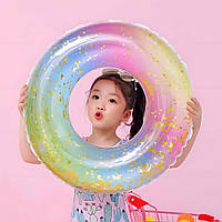 Дитяче коло для плавання Веселка, 70см (Пляжний надувний круг для дітей)