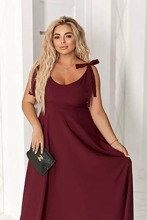 Сарафан на бретелях " Лондон " бордовий великого розміру батал Розміри: 50-52, 54-56, 58-60, 62-64, фото 2