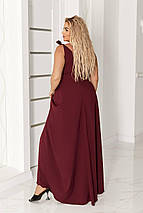 Сарафан на бретелях " Лондон " бордовий великого розміру батал Розміри: 50-52, 54-56, 58-60, 62-64, фото 3