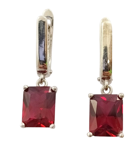 Срібні сережки з гранатом "Nano" СТ3790-грн, фото 1