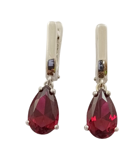 Срібні сережки з гранатом "Nano" СТ349-грн, фото 1