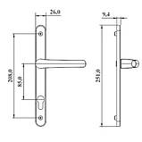 Дверний гарнітур ANTEY DHS 85|26|208(33) Ral 7016 UN сірий, фото 4