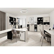 Модульні меблі для офісу Прайм кашемір із чорними вставками у сучасному стилі
