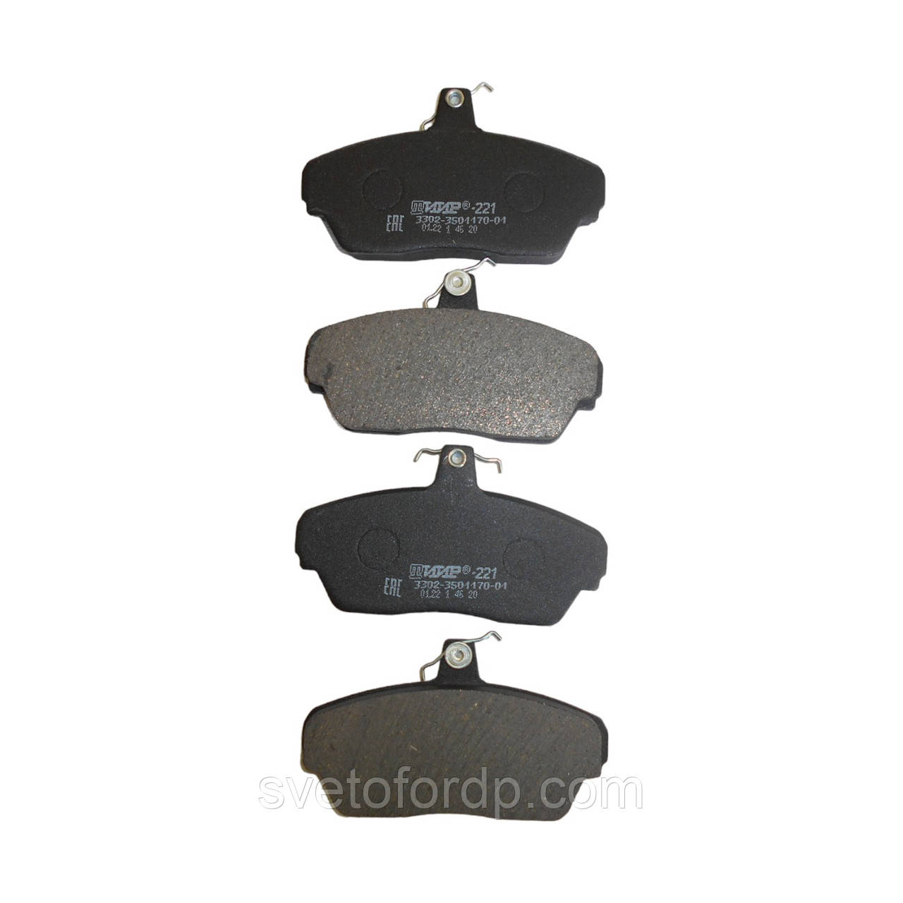 Колодка торм. ГАЗ 3302 передня (ориг.)(ТИР221)(комплект.4шт) "ГАЗ" (3302-3501800-02), фото 1