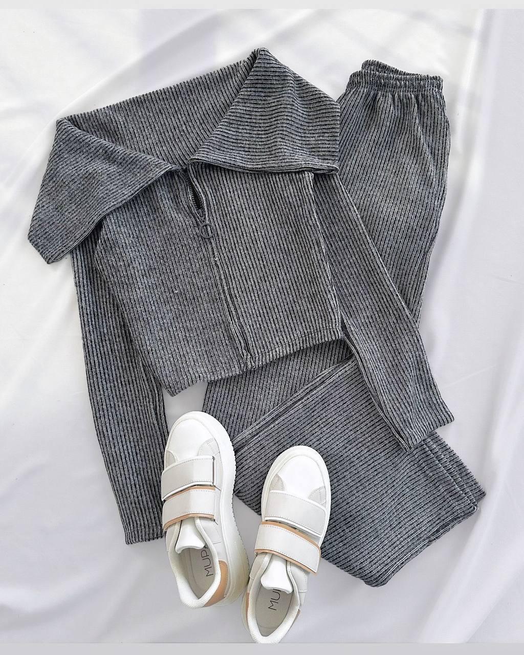 Костюм кофтинка + штани сірого кольору, фото 1