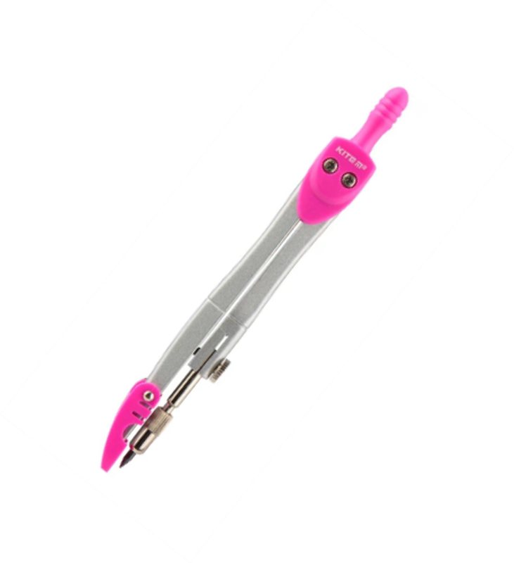 Циркуль металевий, рожевий, 125 мм, Kite K18-382-10, фото 1