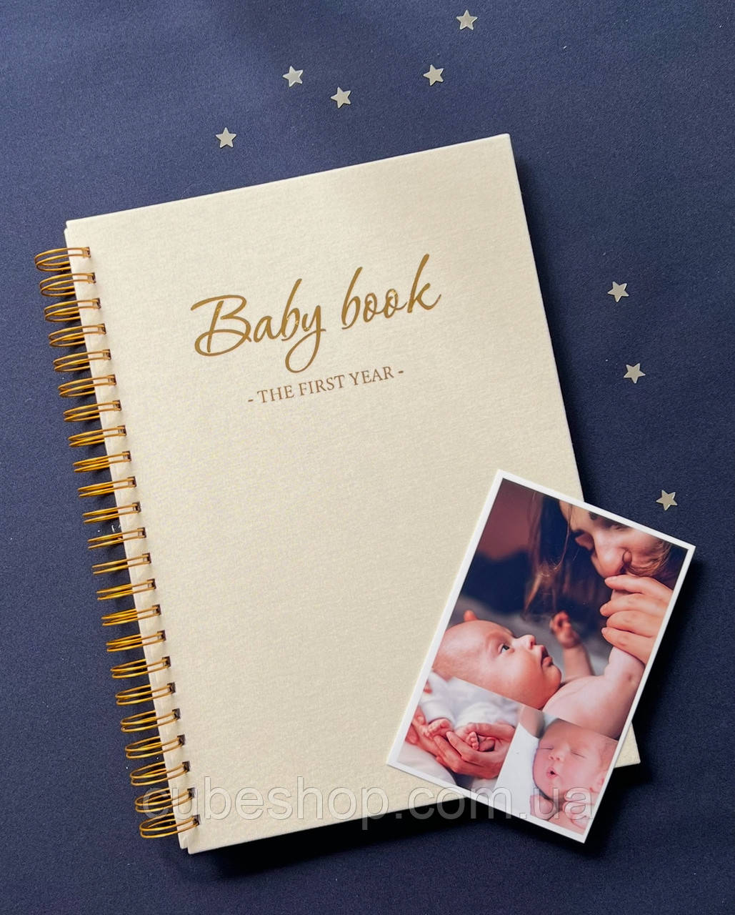 Альбом першого року життя малюка Baby Book The First Year (українська мова), бежевий