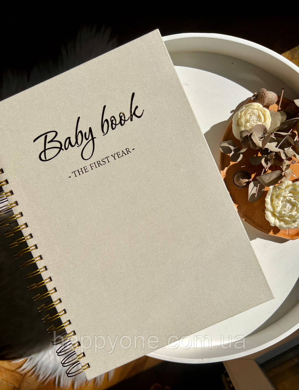 Альбом першого року життя малюка Baby Book The First Year (українська мова), бежевий, фото 1