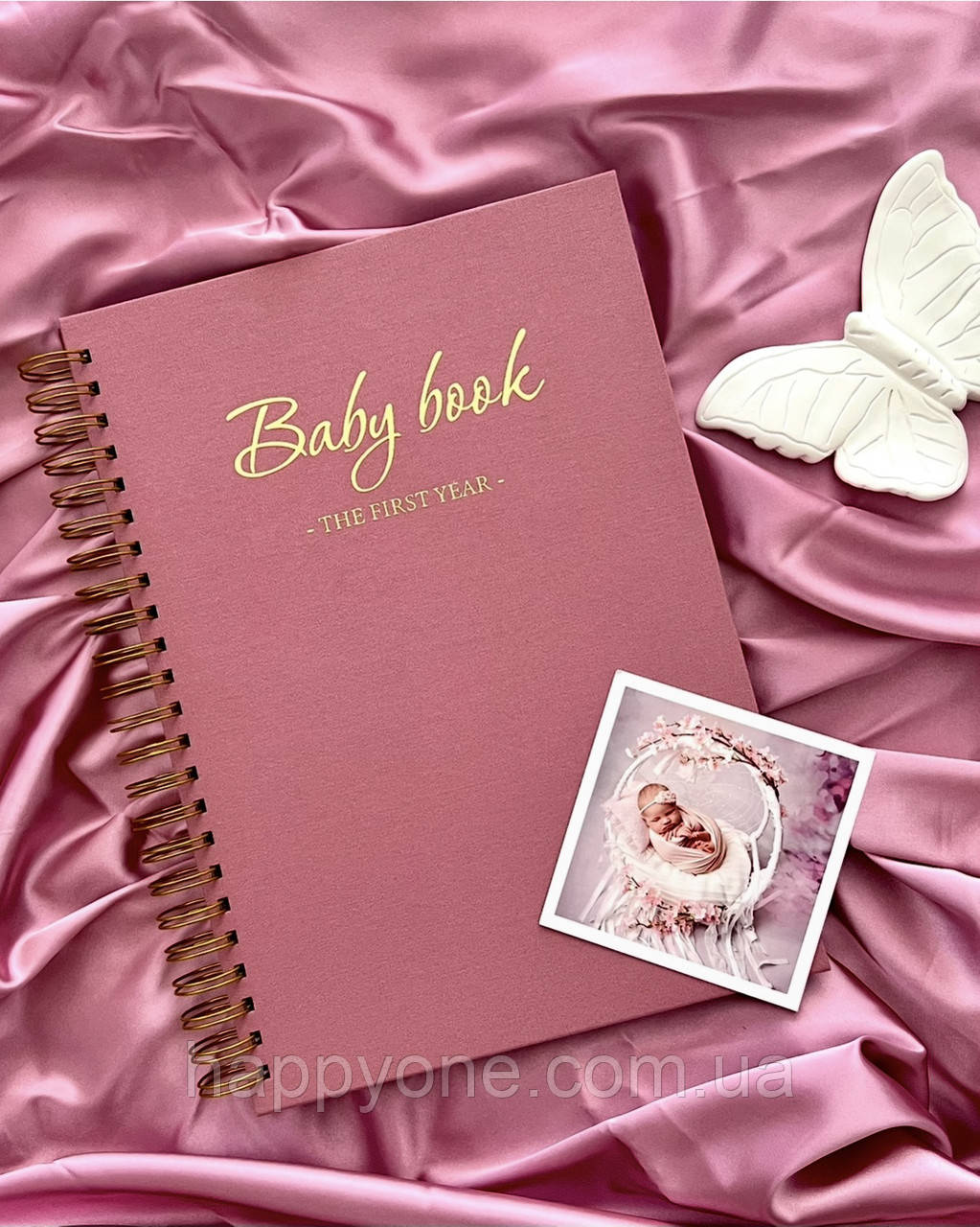 Альбом першого року життя малюка Baby Book The First Year (українська мова), рожевий, фото 1