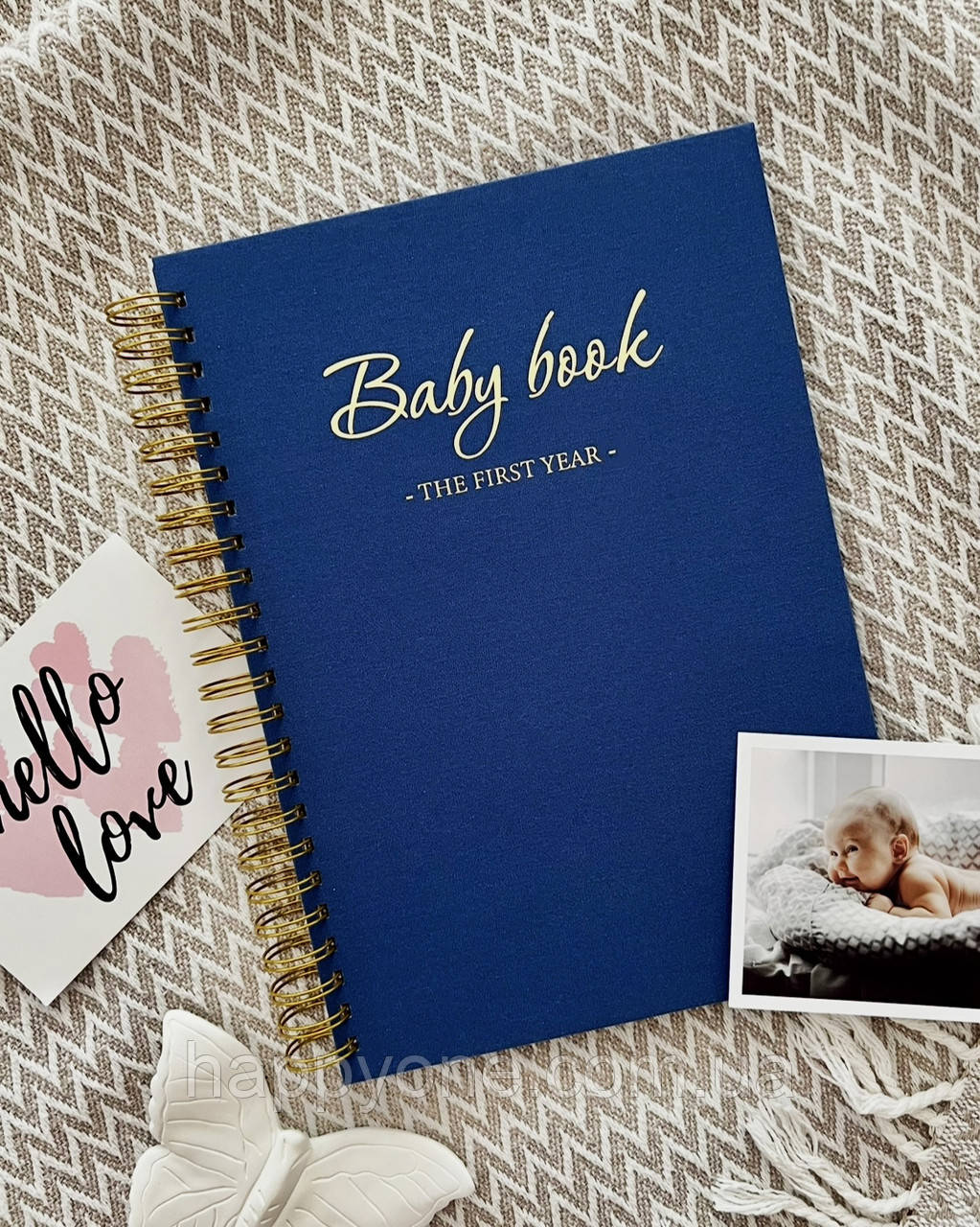 Альбом першого року життя малюка Baby Book The First Year (українська мова), синій, фото 1