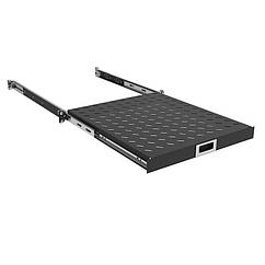 Полиця 19", 1U, висувна, глибиною 350-450 мм, чорна ZPAS