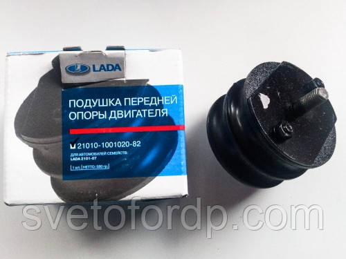 Опора двигуна ВАЗ 2101-07 передня уб./подушка/ (АвтоВАЗ), 21010-1001020-82, фото 1