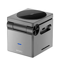 БЗУ WiWU Wi-W030 Small Aquare 3 in 1 Wireless Charger Wi-W030 Gray, фото 4