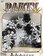 Набір повітряних кульок для фотозони в сріблясто-чорному стилі 66 елементів(143427)