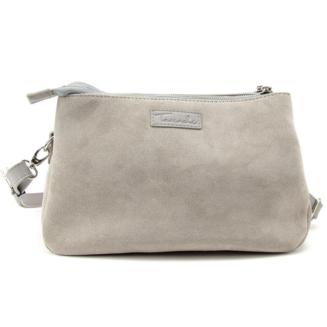 Сумка замшева жіноча на три відділи Tavinchi CH-011G-Y сіра маленька, фото 1