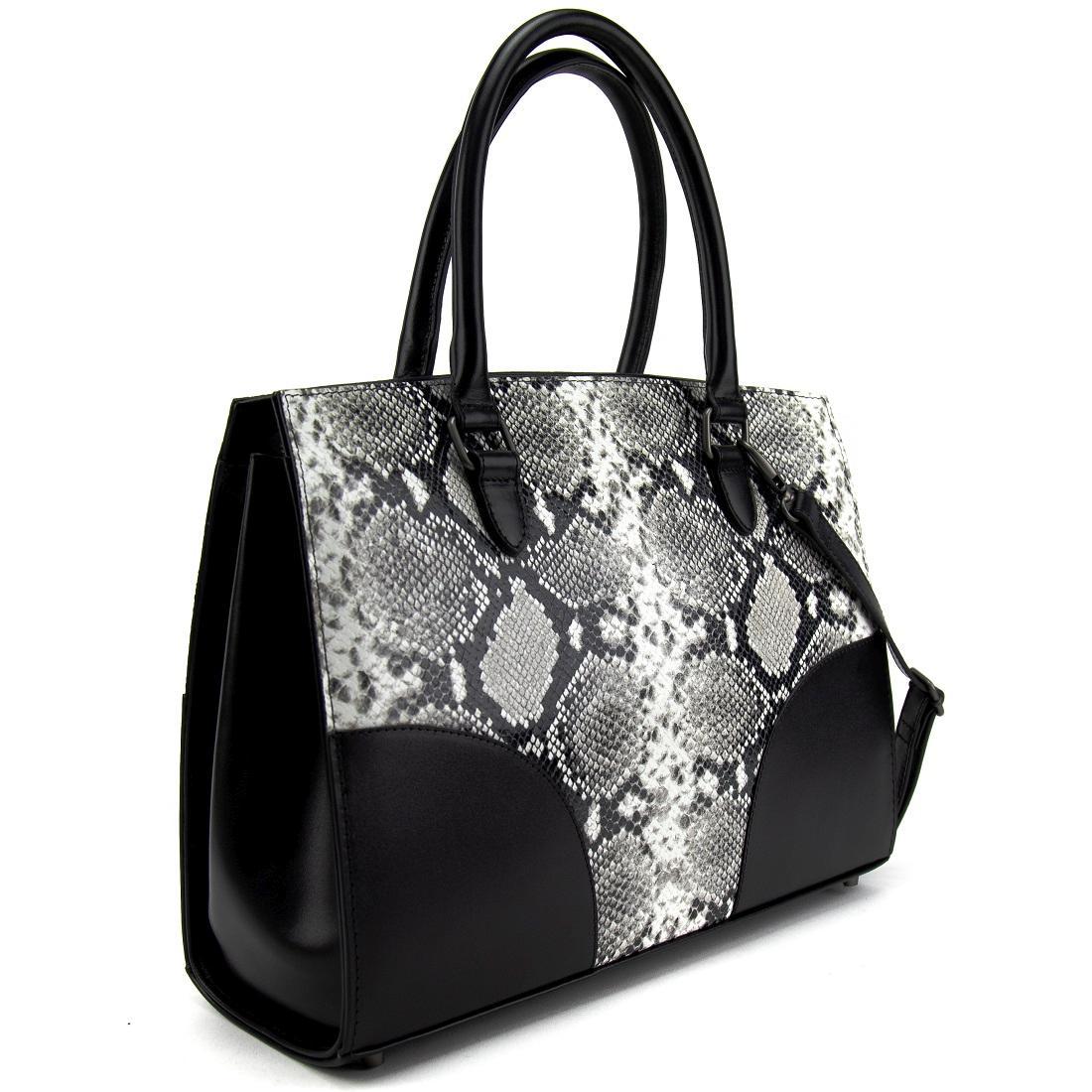 Сумка жіноча шкіряна рептилія Tavinchi CH-8899A-CR чорна