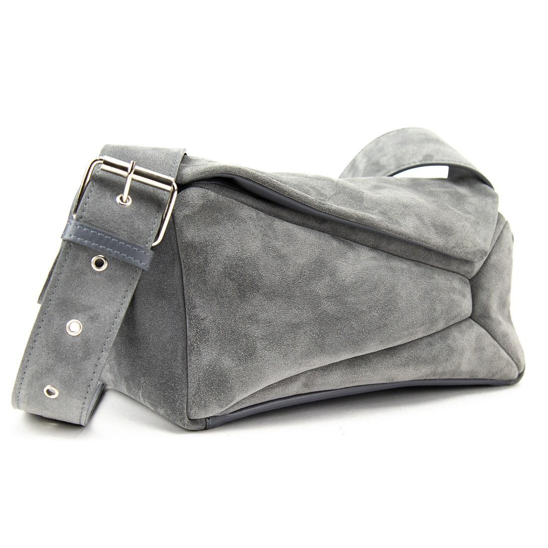 Сумка жіноча замшева кросбоді Tavinchi CH-036G-Y сіра