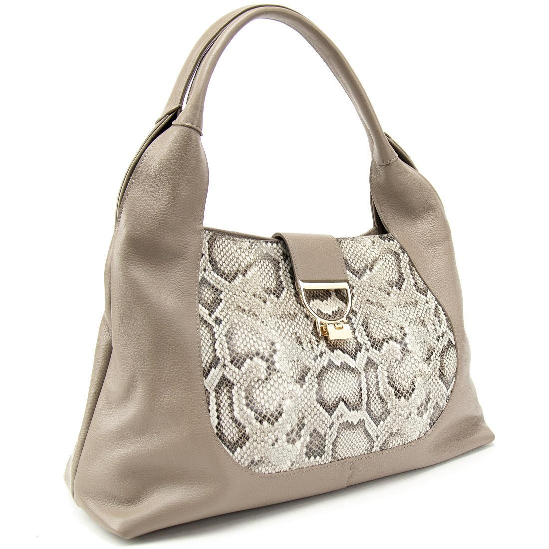 Сумка містка жіноча шкіряна Tavinchi CH-555B-R бежева