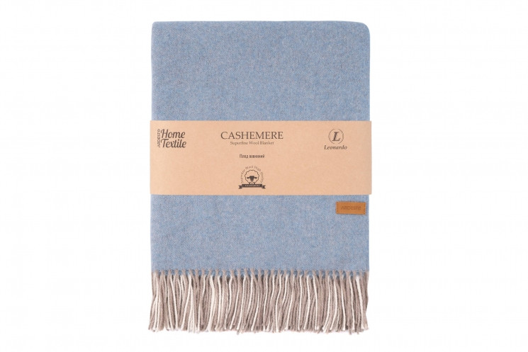 Плед ARDESTO Leonardo Moon, 140x200см, 5% кашемір, 40% вовна, 35% акрил, 20% п/е, блакитний, фото 1