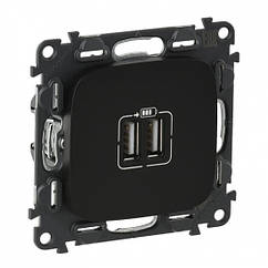 Legrand Valena ALLURE зарядний пристрій 2хUSB 5В 2500мА антрацит