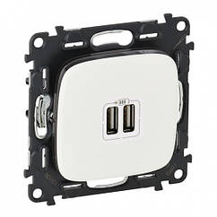 Legrand USB для заряджання подвійний Білий Valena ALLURE