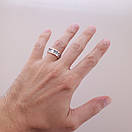 Срібне кільце оберіг Спаси і Збережи із золотими накладками. Чорнене срібло 925 розмір 21, фото 2