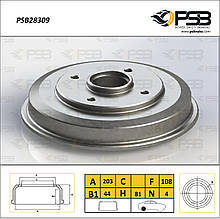 Барабан торм. задній FORD Focus I 1 шт. [ PSB ] 1M5W1113AA PSB28309