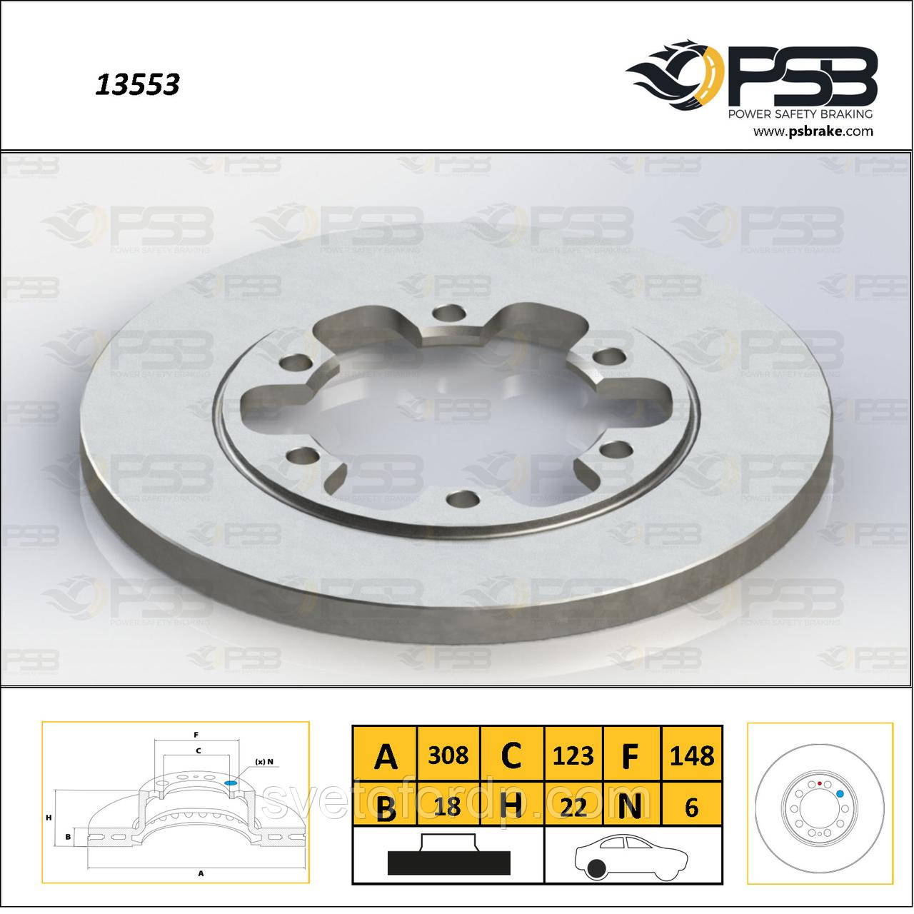 Диск торм. задний FORD Transit V363 [ PSB ] BK312A315BD, фото 1