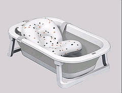 Дитяча складана ванночка для купання з термометром і матрасиком Сіра