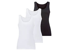 Комплект жіночих майок із 3 штук, розмір M/L, колір білий, чорний