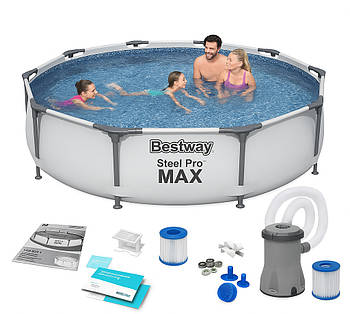 Каркасний басейн Bestway 56406 Steel Pro MAX, розмір 305 x 76 см
