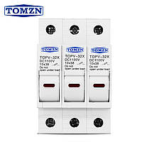 Держатель плавкого предохранителя TOMZN TOPV-32 3P 1100V DC с LED-индикатором для солнечных панелей