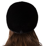 Жіноча хутряна шапка із цільного хутра норки "Жокейка", фото 4