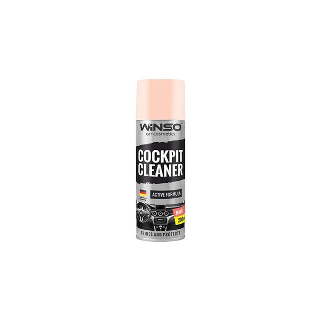 Поліроль для приладової панелі WINSO Cockpit Cleaner 200ml персик (24 шт./ясть), фото 1