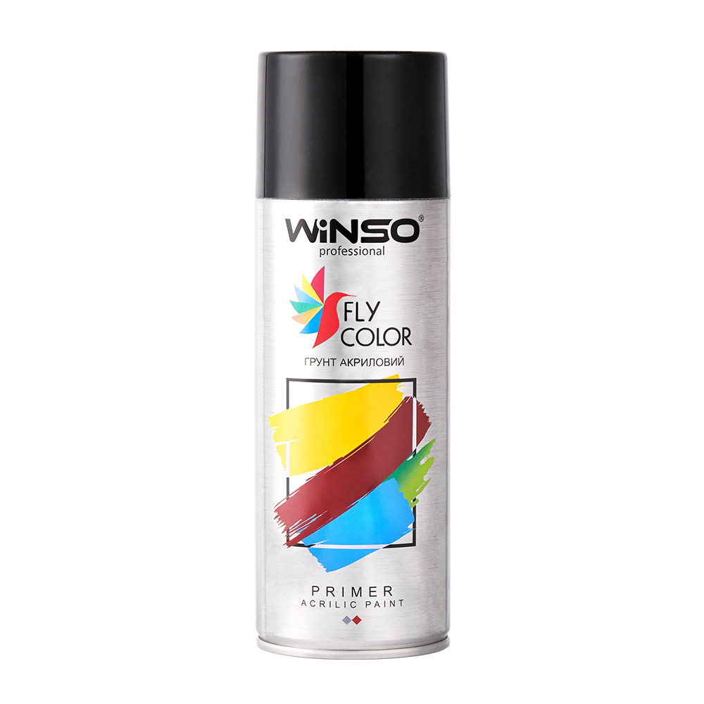 Ґрунтовка акрилова, Spray 450ml., чорна, (BLACK/RAL9005), 12 шт./пач., фото 1